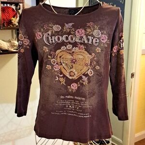 90s y2k graphic tee, romantic sz M